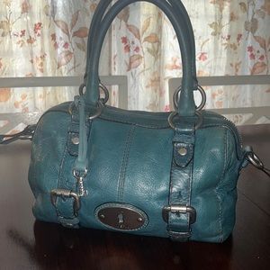 Fossil -Green Leather Satchel w/Free Gift